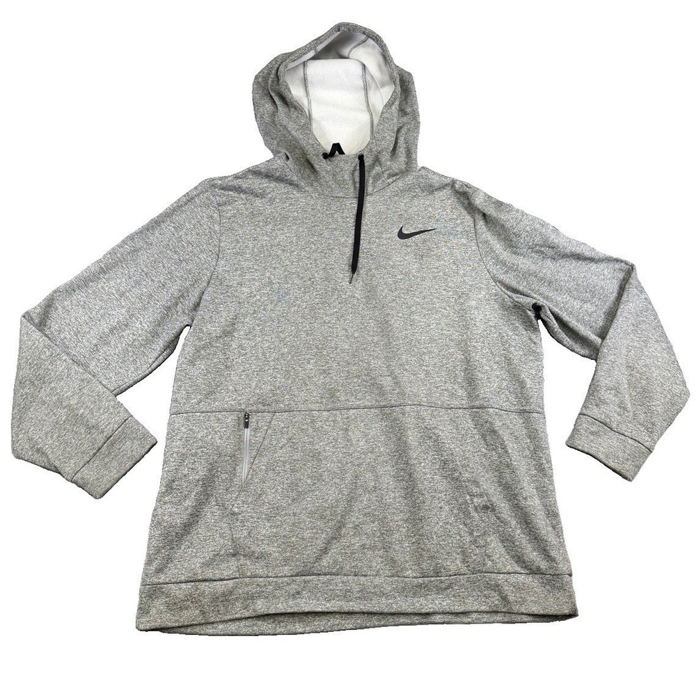 Nike Therma-FIT Men's Gray Heathered Pullover Training Hoodie XL Normcore